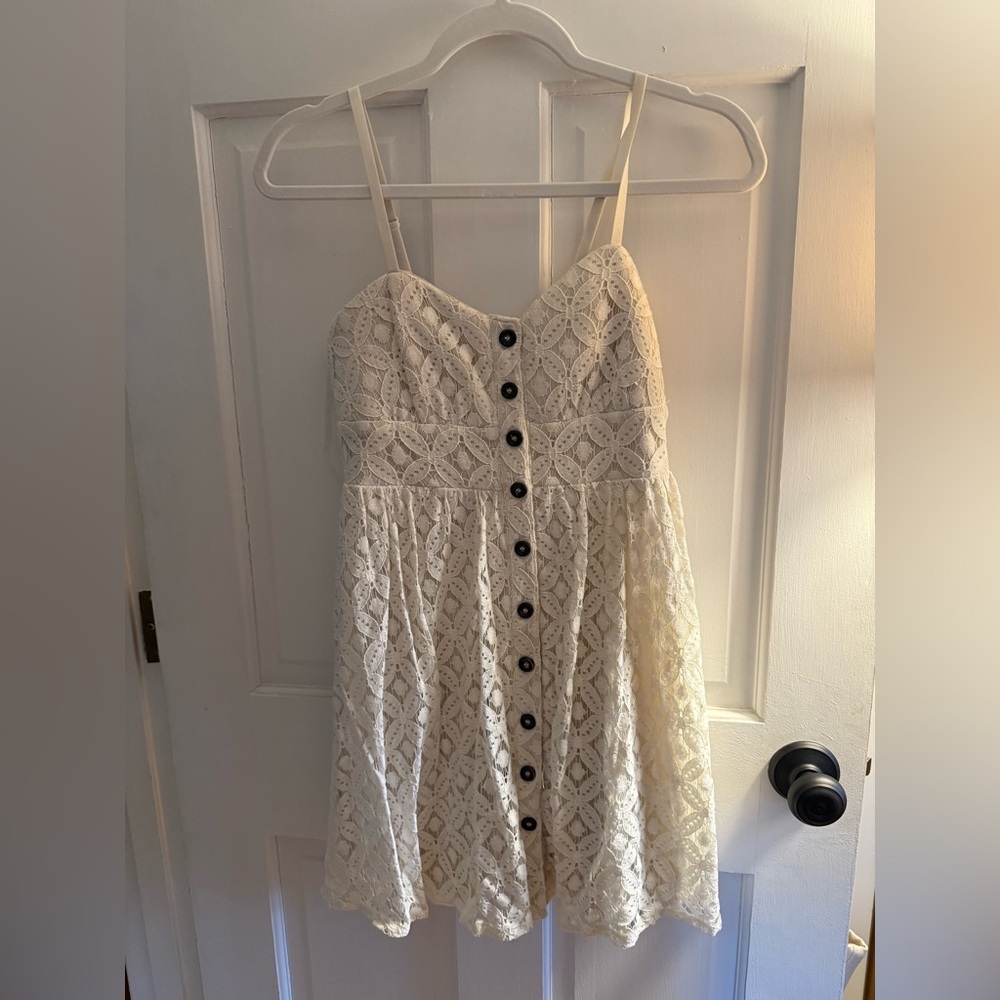 Francesca's Cream Lace Mini Dress